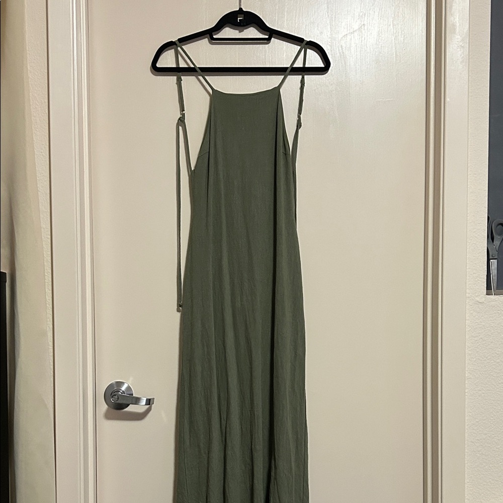 Urban Outfitters Slub Linen Open-Back Midi Dress - XS - Picture 2 of 9